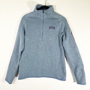 Patagonia Sweater Womens 1/4 Zip Size small Pullover Better Fleece Blue
